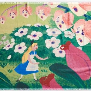 Alice in Wonderland Floral Throw